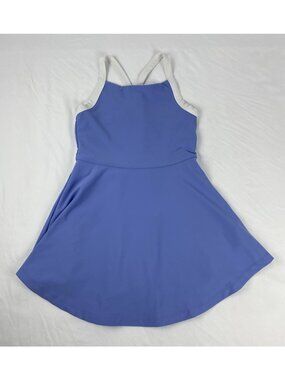Old Navy Active Powersoft Tank Dress Built in Shorts Girls Size M 8 Blue/White